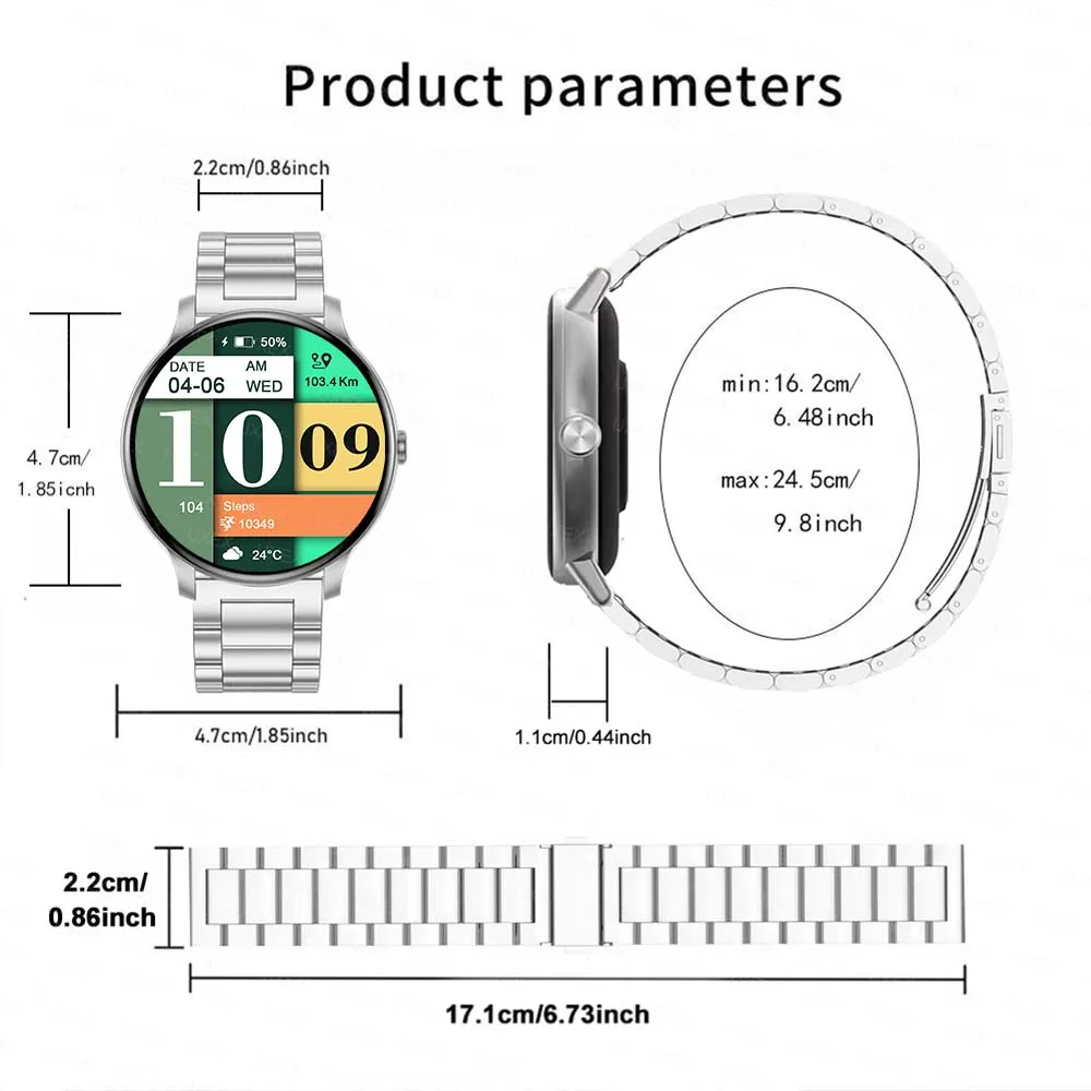 ساعة ذكية عصرية للرجال 1.52 HD بلوتوث مكالمة هدية الكريسماس AI صوت الصحة تتبع الذكية لتقوم بها بنفسك وجوه متعددة الوظائف للسيدات