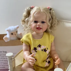 NPK 55CM Full Body Yannik Soft Silicone Real Touch Reborn Baby Girl Doll Ideal Gifts For Children Bath Toy Waterproof Gifts