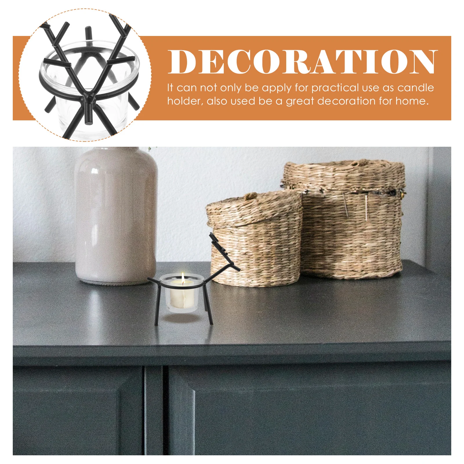 

2Pcs Nordic Style Deer Head Holder Iron Glass Vintage Rack Home Decor Candlestick Holder Candlestick Holders