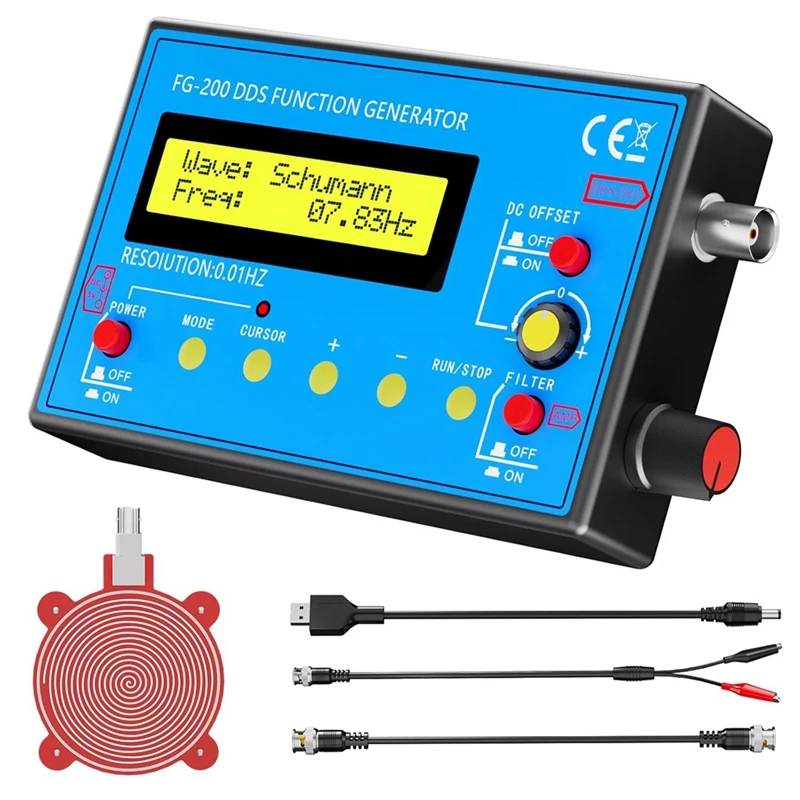 

1Hz-500Khz DDS Signal Generator With Schumann-Resonator, Portable Multifunction Waveform Generator With AC/DC Power