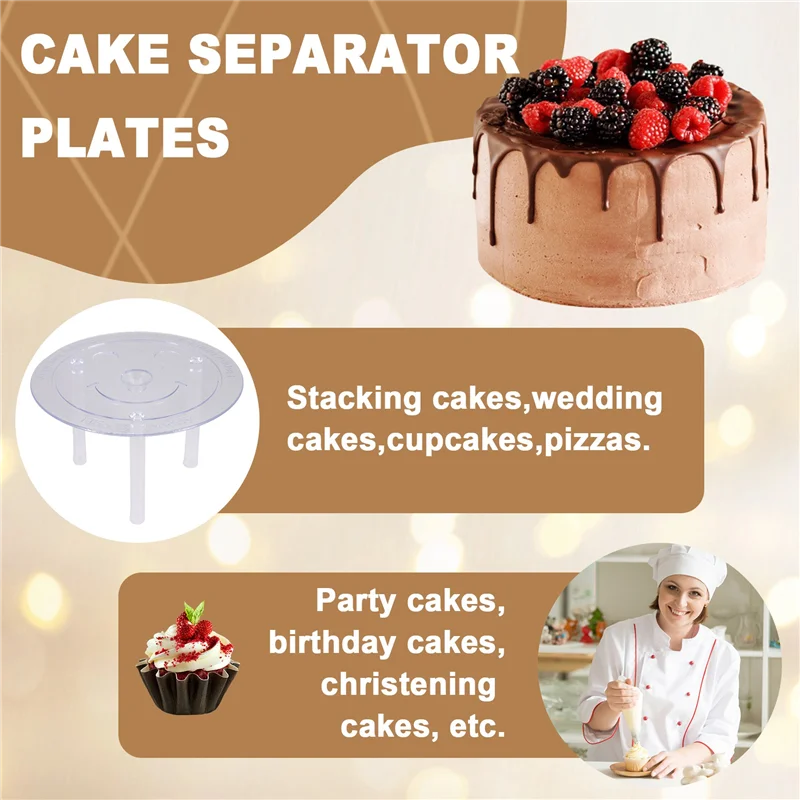 ABSS-Cake Supports For Multi-Tier Cakes Cake Stand 5 Levels (9/12/16/20/26Cm)) With 20 Plastic Dowel Rails Cake Supports