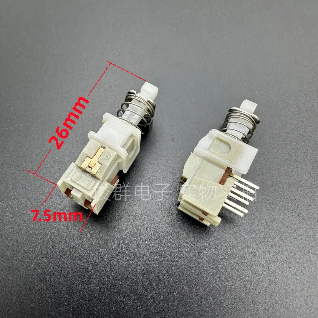 10pcs/imported LF.Fung self-locking switch 6-pin lock adjustable power key power amplifier audio piano key A03 straight key