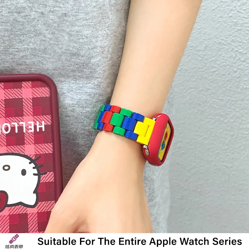 Regenboog blokkerende band voor Apple Watch Series Ultra 10 9 8 se 7 6 5 4 Armband correa iWatch Band 44 mm 40 42 46 38 49 41 45 mm