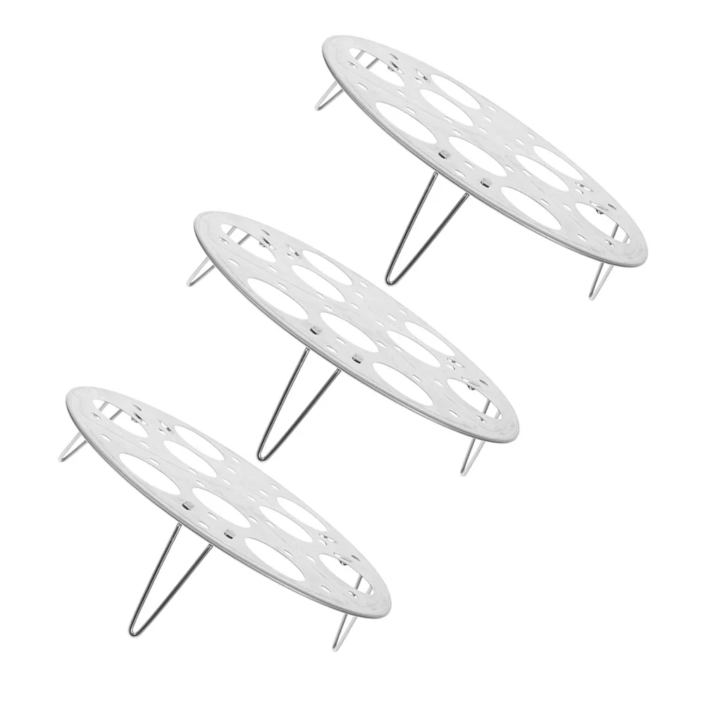 

3pcs Stainless Steel Steaming Rack For Eggs Multi-Function Elevated Design Compatible With Induction Gas Stoves Buns Dumplings