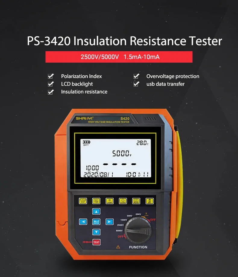 2025 Premium ProductsPUSH PS-3420 tester di resistenza di isolamento ad alta tensione