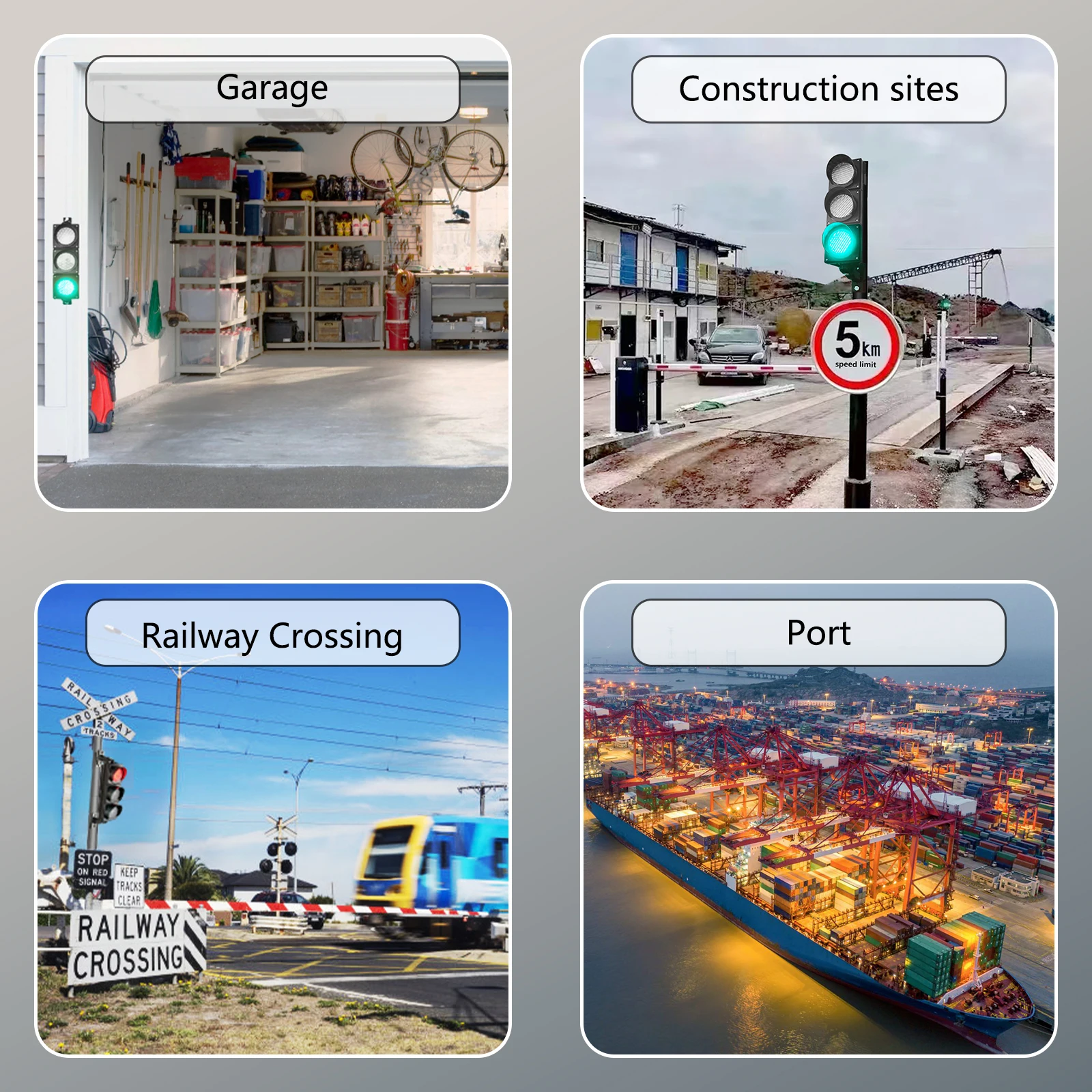 Kit de semáforo 100mm(4 polegadas) AC85-265V Kit de semáforo/parada/go lâmpada, caixa de PC à prova d'água IP65 (controlador de 103 botões)