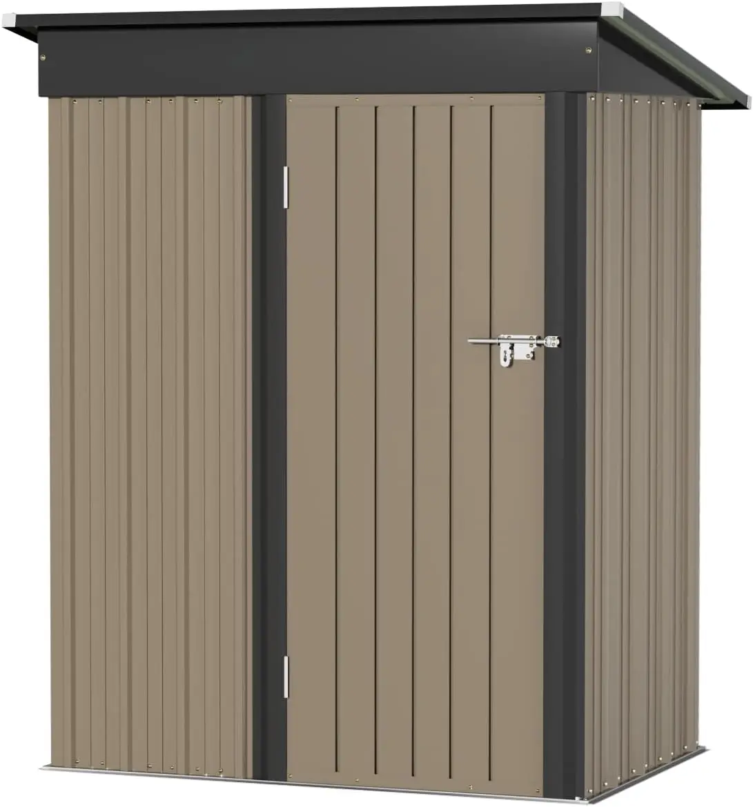 Metal Outdoor Storage Shed 5FT x 3FT, Steel Utility Tool Shed Storage House with Door & Lock, for Backyard Garden Patio