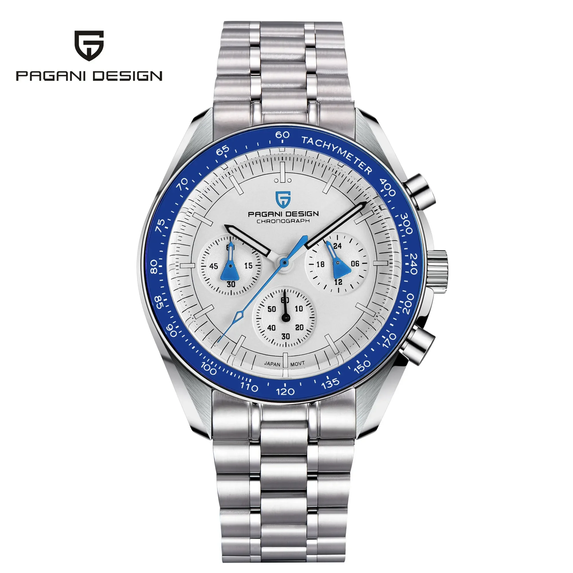 Relojes PAGANI DESIGN para hombre, reloj de cuarzo con Luna aeroespacial azul para hombre, cronógrafo deportivo de velocidad AR, cristal de zafiro, nuevo reloj 2024