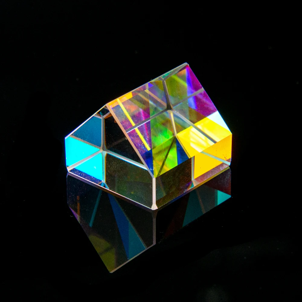 15mm 18mm 20mm 23mm RGB X Cube Prism Cross Dichroic Physics Teaching Polyhedron Small House Pyramid Decoration Rainbow Lens