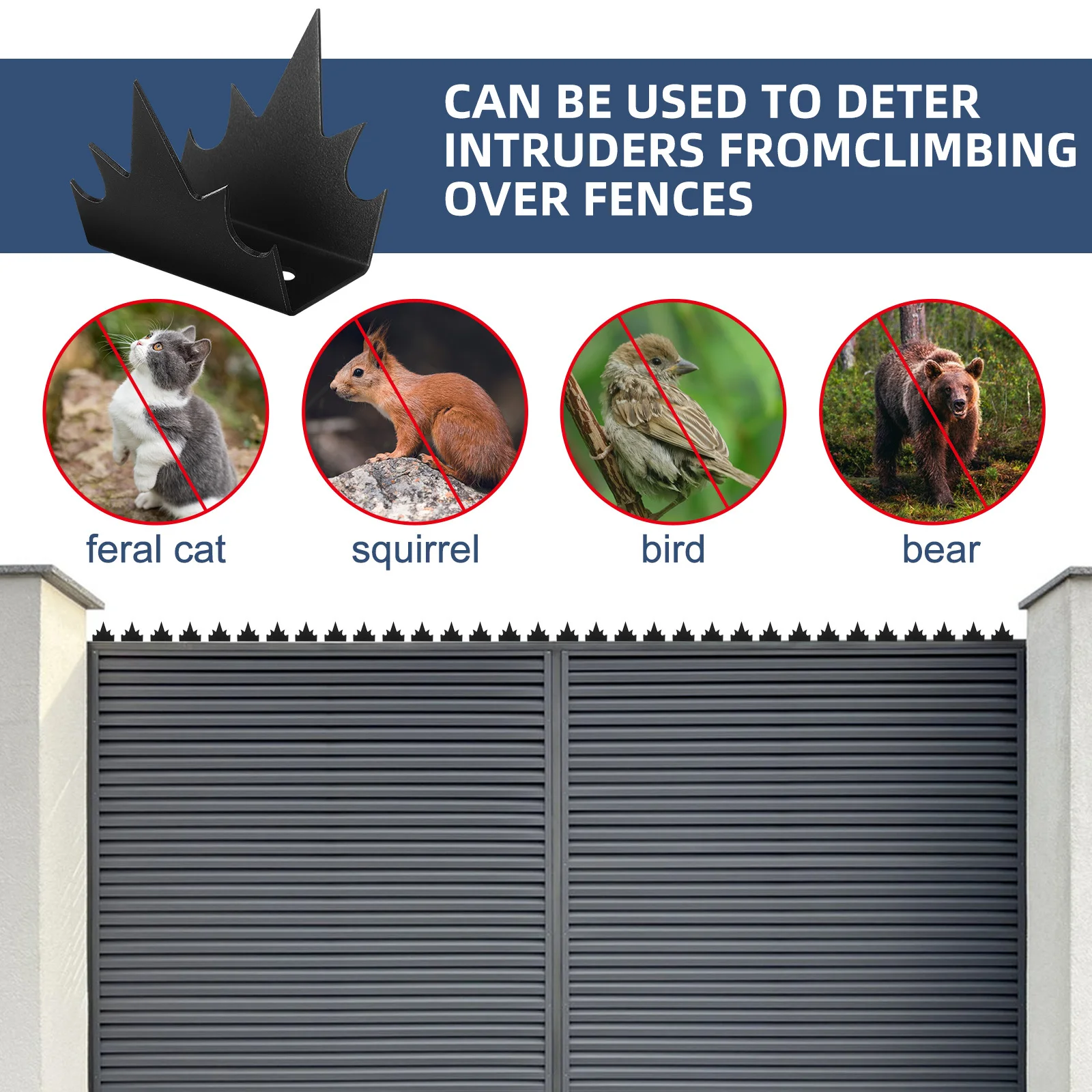 1Set Wall Fence Spikes Anti Climb Security Garden Gate Fence Protection Spikes Wall Spike Safe Spike