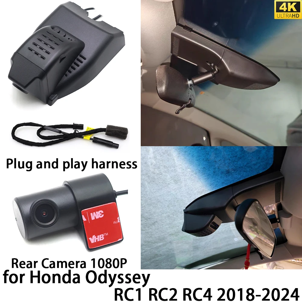 

for Honda Odyssey RC1 RC2 RC4 2018-2024 4K DVR Dash Cam OEM Front Rear Camera Video Recorder Night Vision Wifi 2160P