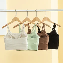 Women's Seamless Sports Bra Breathable Fitness Crop Top Beautiful Back Push-Up Yoga Tank Bra Slim Elastic Gym Vest