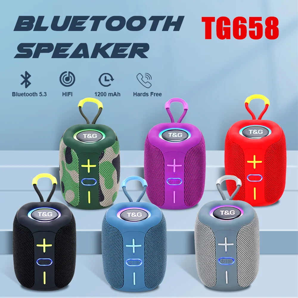 TG658 Portable Bluetooth Speaker Wireless Subwoofer Column Mini Bass FM TF BT Music Play For Android iOS Smart Phone PC Laptop