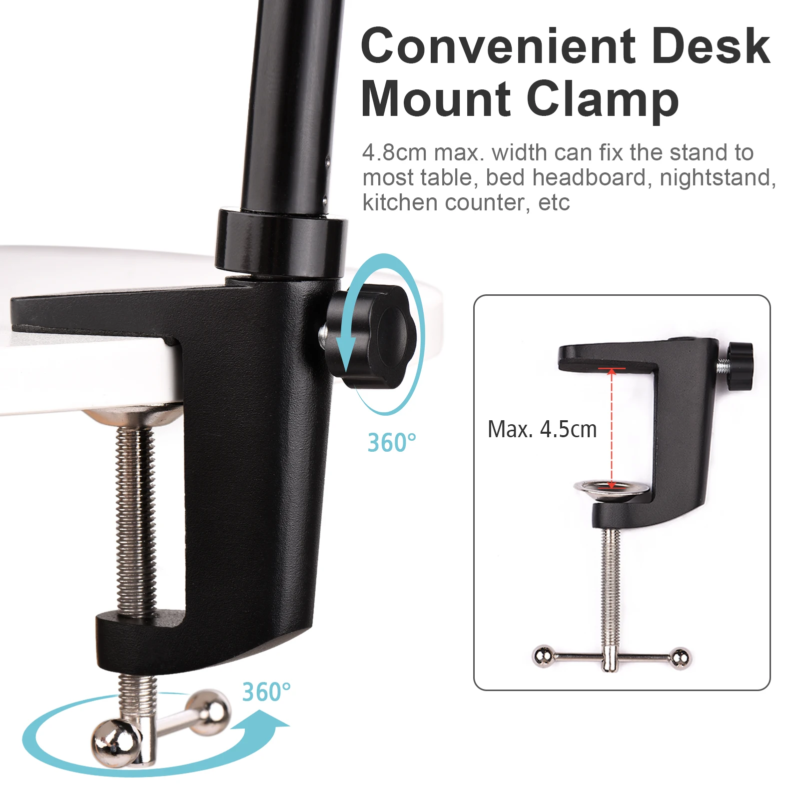 Andoer ST-01 Flexible Foldable Desk Mount Stand Metal Bracket With 1/4\