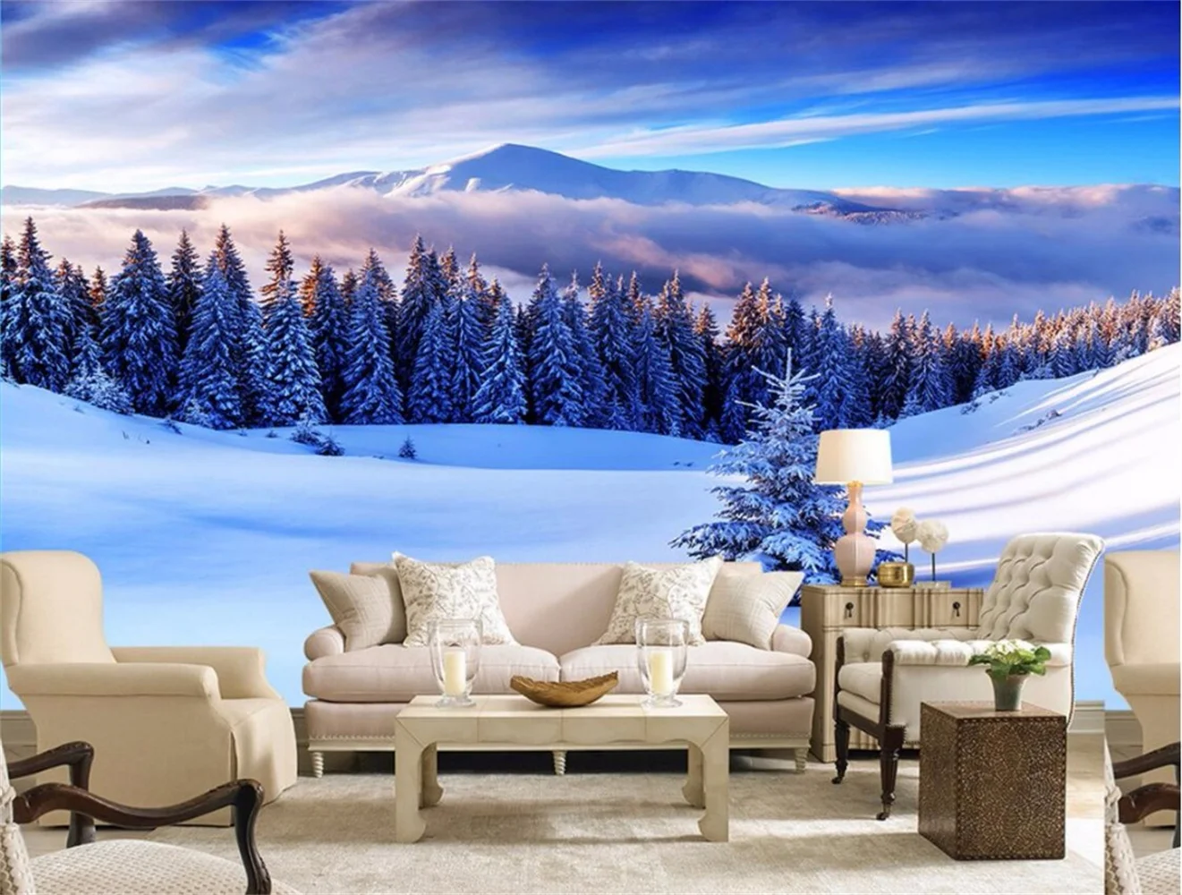 

beibehang Custom photo wallpaper wall murals wall stickers snow scene TV wall papel de parede wallpaper for walls 3 d