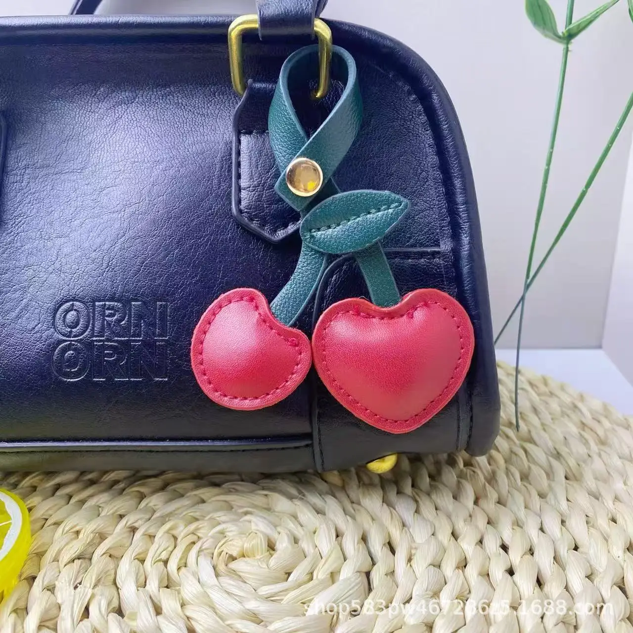 

Love Cherry Peach Heart Key Chain Pendant Bag Decoration - Jewelry Craft Keychain Design for Luggage Purses Accessories