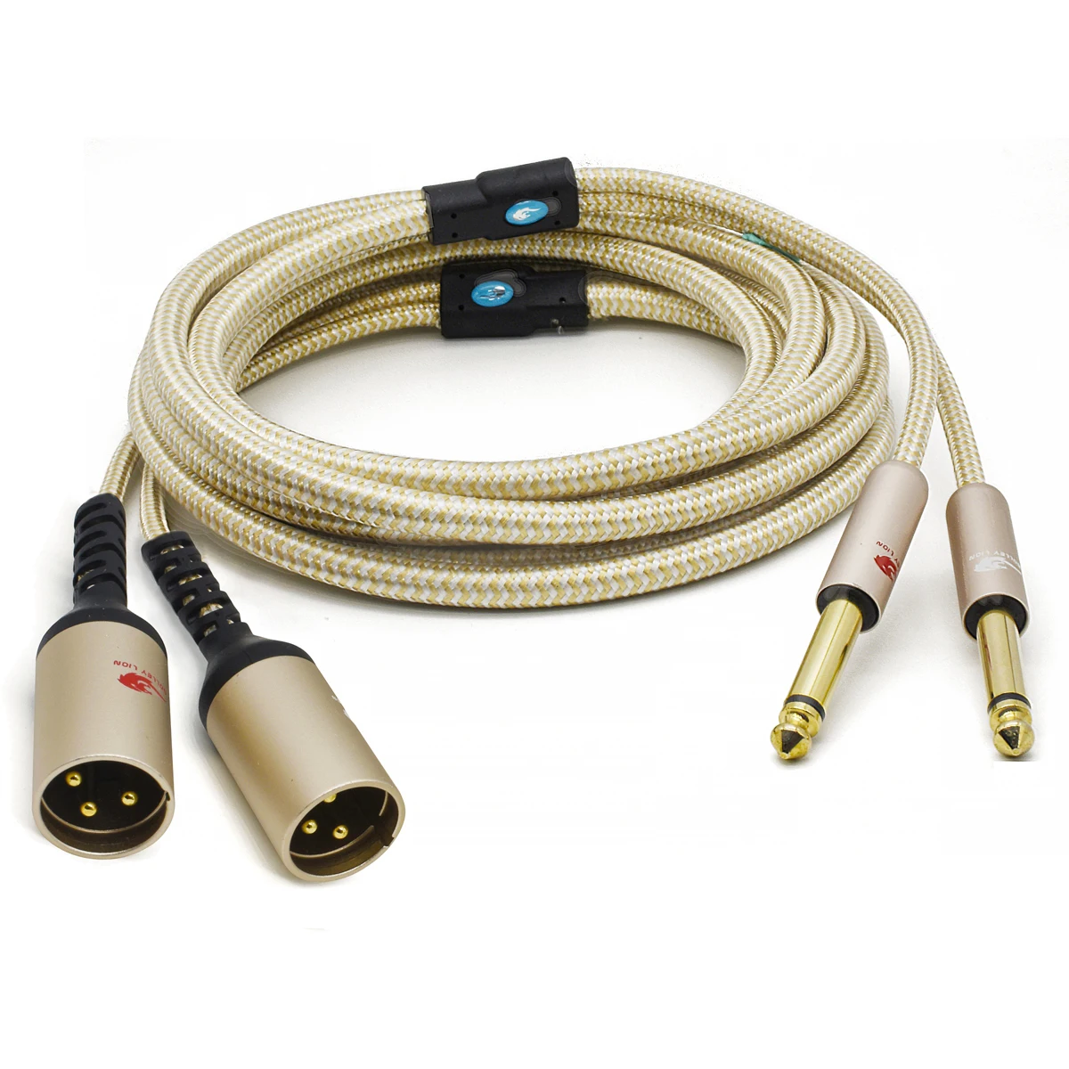 

Hifi Audio Cable Dual 6.35MM TS Plug to Dual Regular 3-Pin XLR for Amplifier Sound Card MIxer SPC Cable 1M 2M 3M 5M 8M 10M 15M