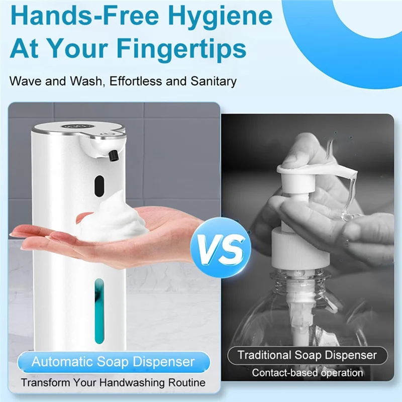 A15Q-Automatic Sensor Soap Dispenser Smart Foam Hand Soap Dispenser Rechargeable Digital Display