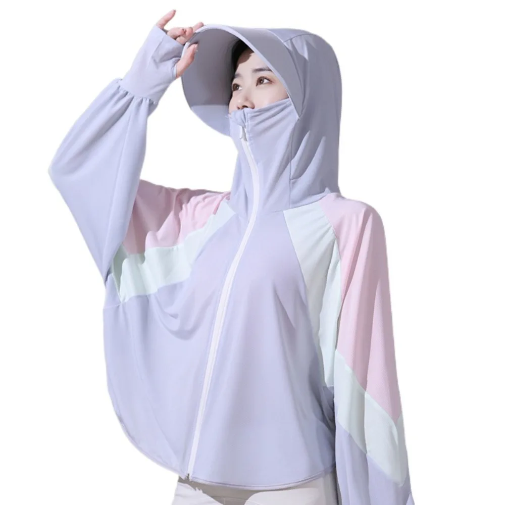 

Sweatshirts Sunscreen Clothing Anti UV Long-sleeved Sunblock Clothing Shawl Thin Hooded Hat Sun-Proof Jacket Outdoor Sports