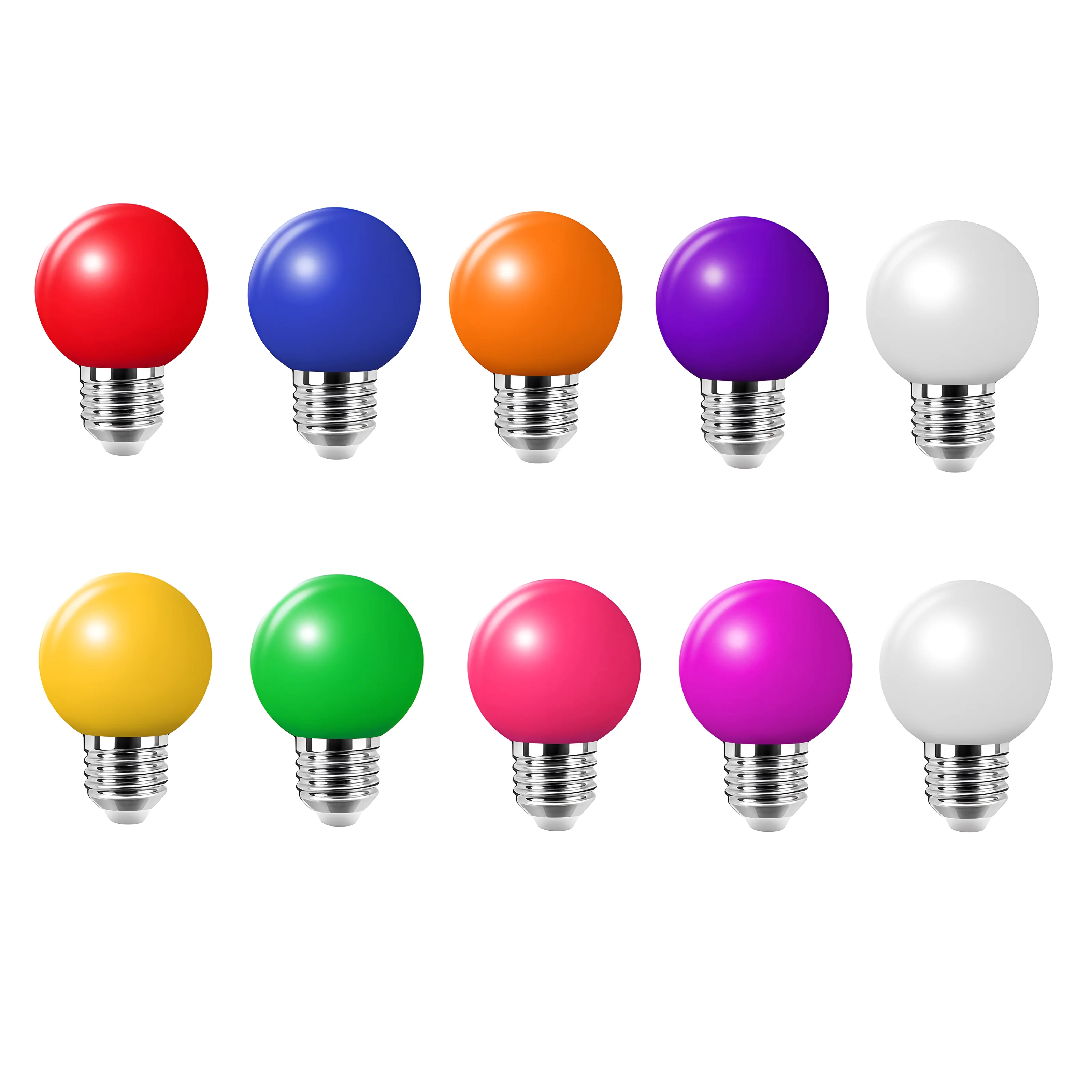 10PCS 20PCS 30PCS 5W LED color bulb AC220V red green blue yellow orange pink purple Christmas decoration bar energy-saving lamp