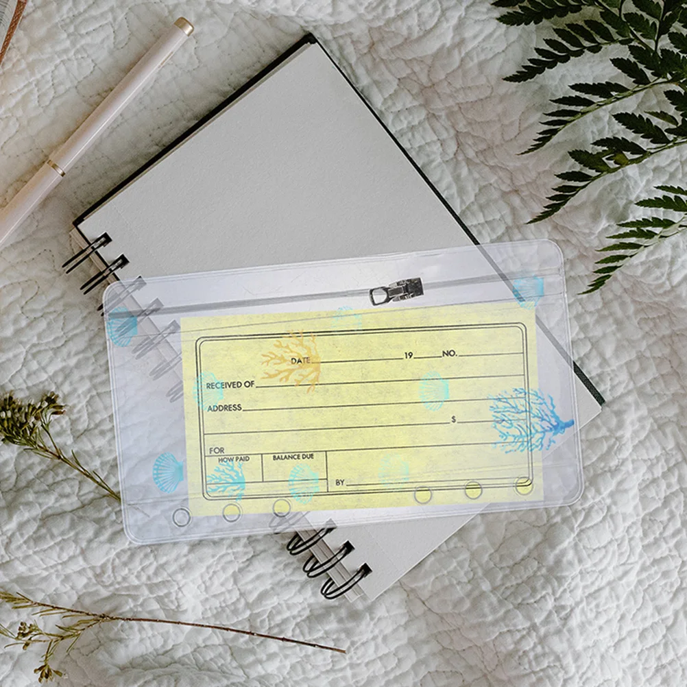 

2 шт., серия Ocean, переплетная сумка на молнии, ПВХ, 6 отверстий, сменный чехол для школьных принадлежностей, скрапбукинг, бюджетный планировщик, документ