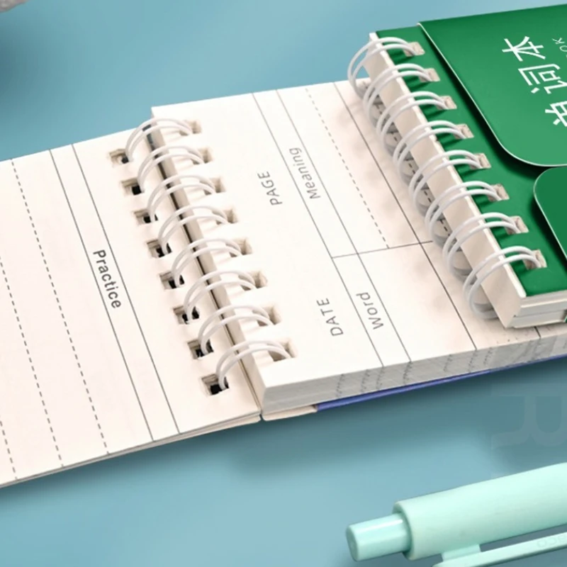 2Pcs Portable Word Book Memory Tools Spiral Notebook Languages Learning Word Check Mini Notebook Student Stationery Gifts