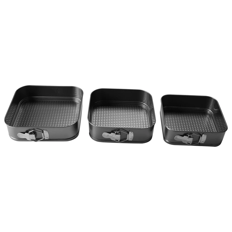 

Square Springform Dessert Pan Nonstick Leakproof Cake Pan Bakeware Cheesecake Pan, Baking Cheesecake Pans Set 3 Pcs/Set