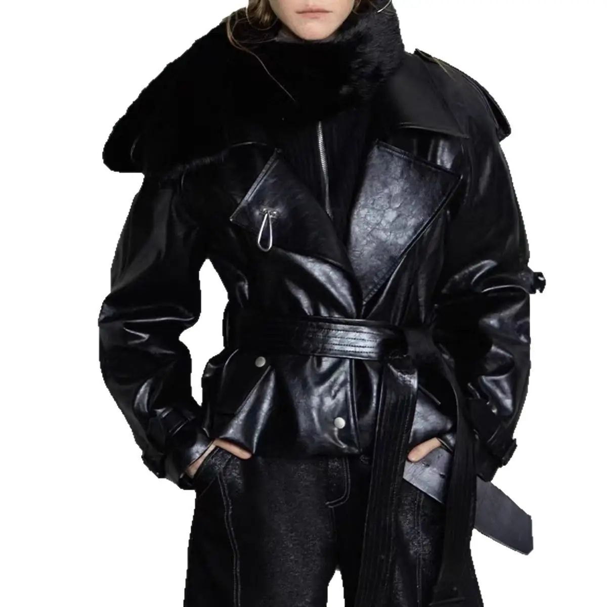 Cappotto Or in vita con cintura lunga Sve Ele Color 2025 Autunno New Faion Giacca a vento versatile Jaet Commute Sle