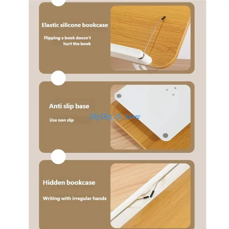 

E65E Подставка для книг для чтения. Регулируемый держатель для книг со складной на 360 градусов кулинарной книгой.