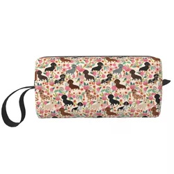 Teckel Bloemen Hond Make-Up Tas Mode Grote Capaciteit Worst Worst Wiener Dassen Doxie Make-Up Case Schoonheidsopslag Toilettassen