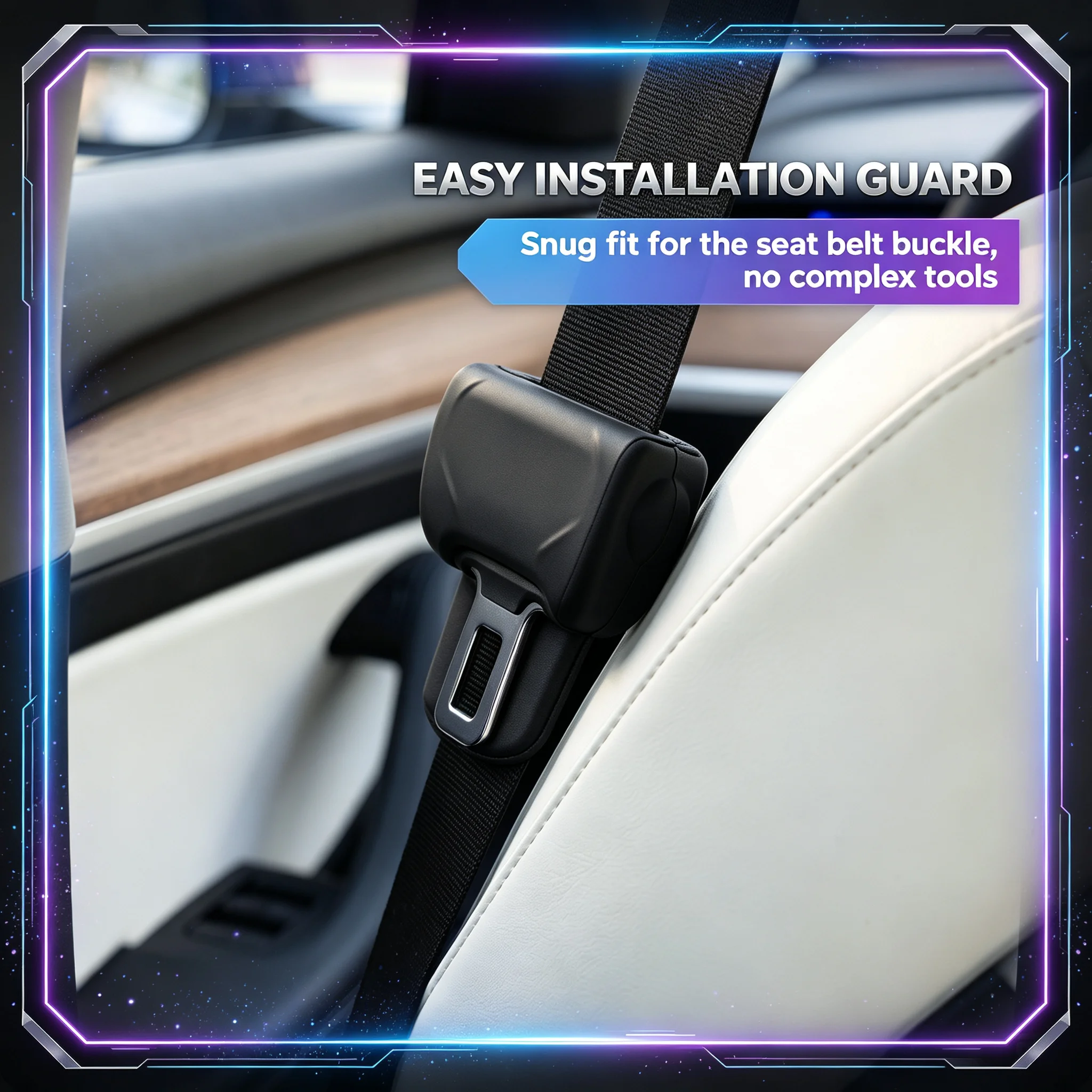 1Pc Soft Silicone Seat Belt Buckle Protector Anti‑Collision Anti‑Abnormal Noise Cover For Tesla Model 3/Y 2023 Car Accessories