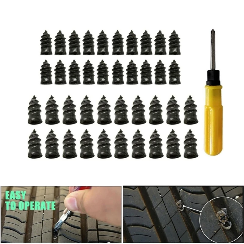 Vacuum Tyre Repair Set  Kits for Wheels Car Motorcycles Scooter Rubber Tubeless Tire Repair Tool Fast Repair Tools J60F