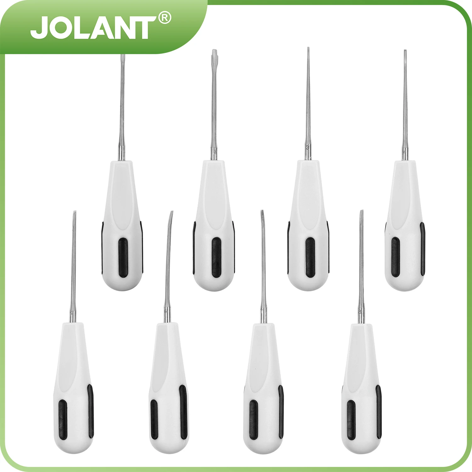 JOLANT 8pcs/Set Dentistry Dental Luxating Lift Elevators Clareador Curved Root Set Stainless Steel Dentist Instrument Tools