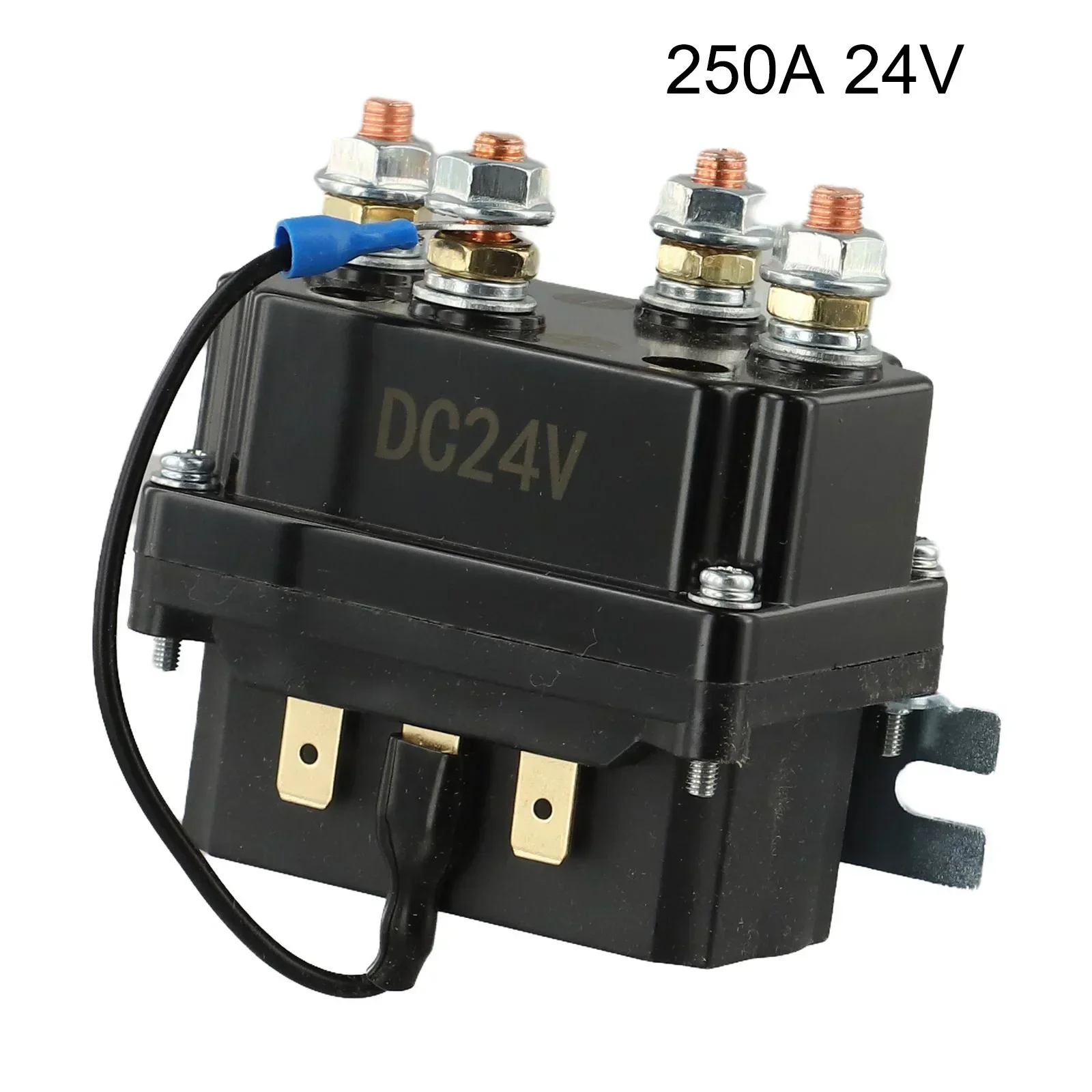 Relé de solenoide de cabrestante de 24V y 250A, relé de Contactor magnético de cabrestante de aleación plateada para equipo mecánico de Control de cabrestante SUV/UTV de 9000lb