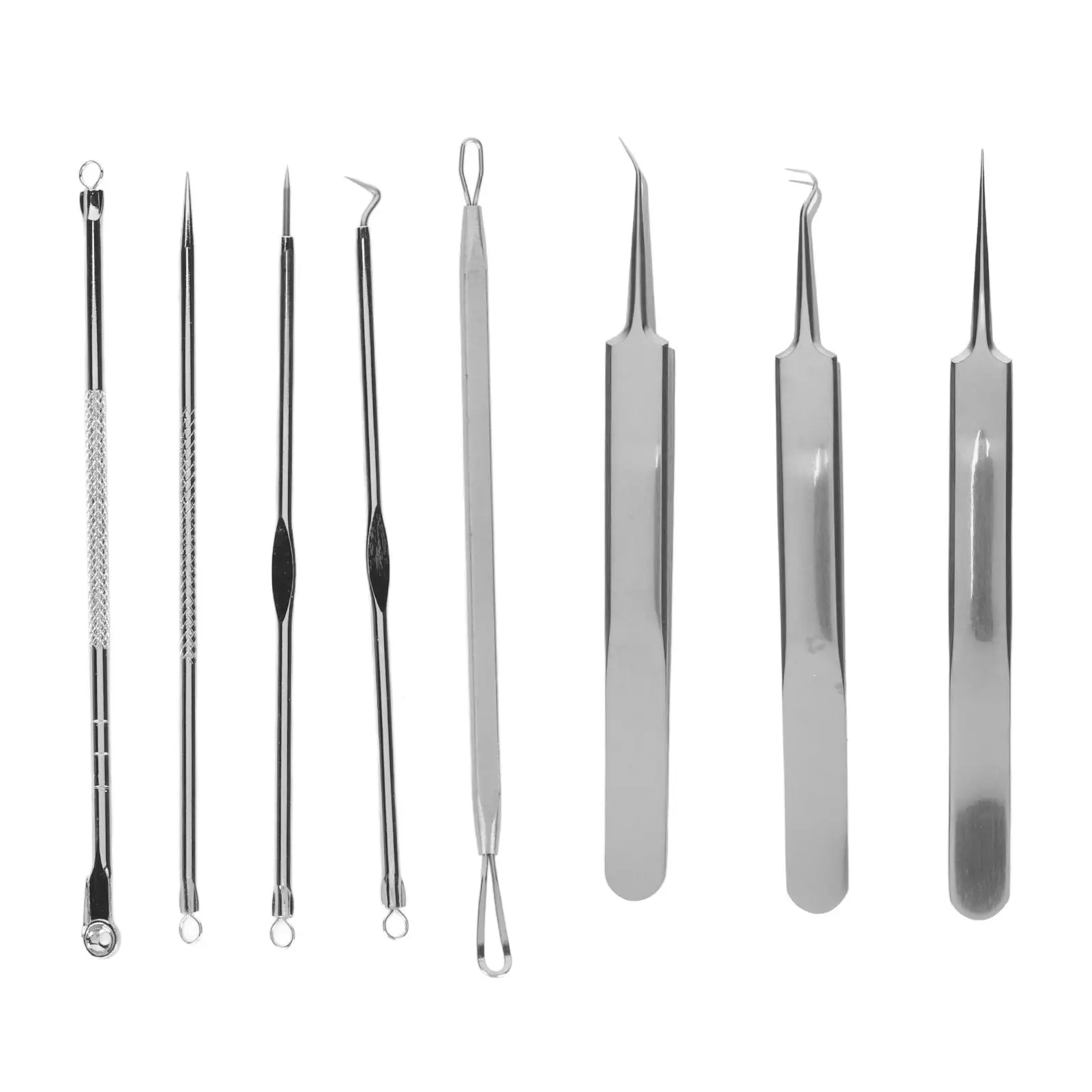 8pcs Stainless Steel Blackhead Extractor Tool Set with Storage Box