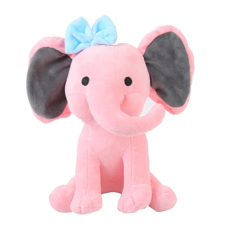 23cm Comfort Sleeping Elephant Doll Pink Grey Elephant Plush Toy for Children, Birthday Gifts, Holiday Gifts