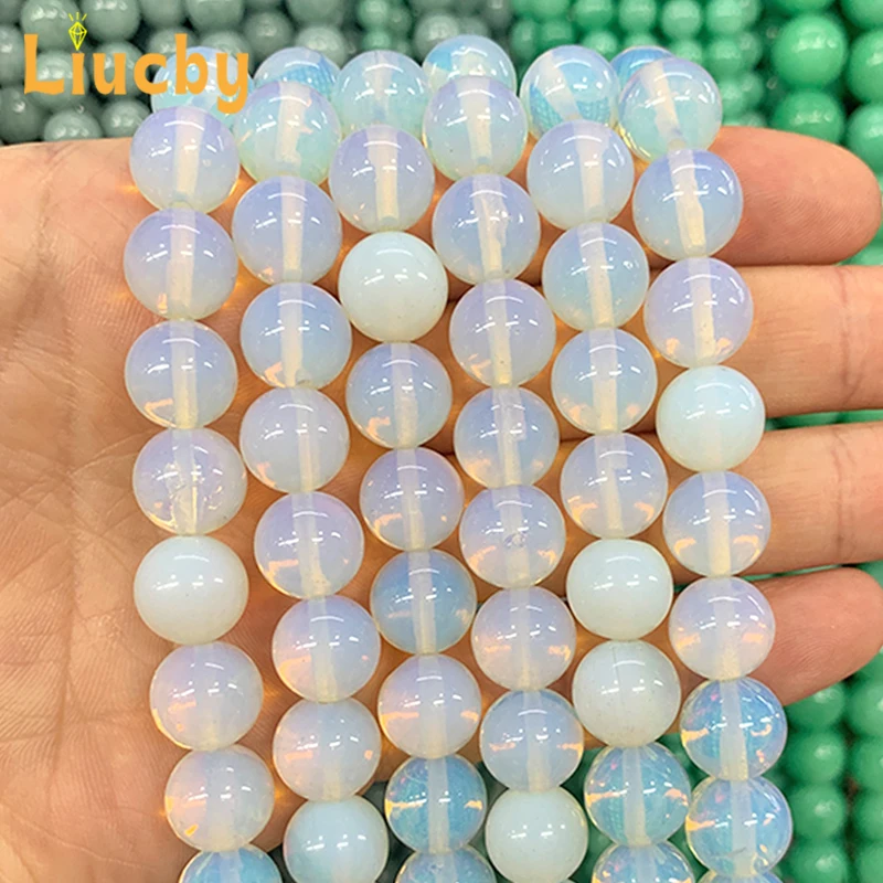 4/6/8/10/12mm Natural Stone Beads white Opal Bracelets matte Round Beads For Jewelry Making DIY Bracelets Accessories 15\'\'Strand