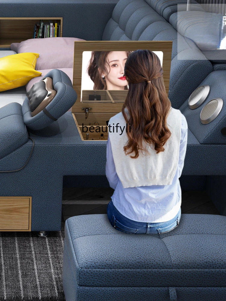 

scn8617 LBX Disposable Nano Technology Fabric Bed Massage Tatami Master Bedroom Double Bed Multifunctional Marriage Bed Projecto