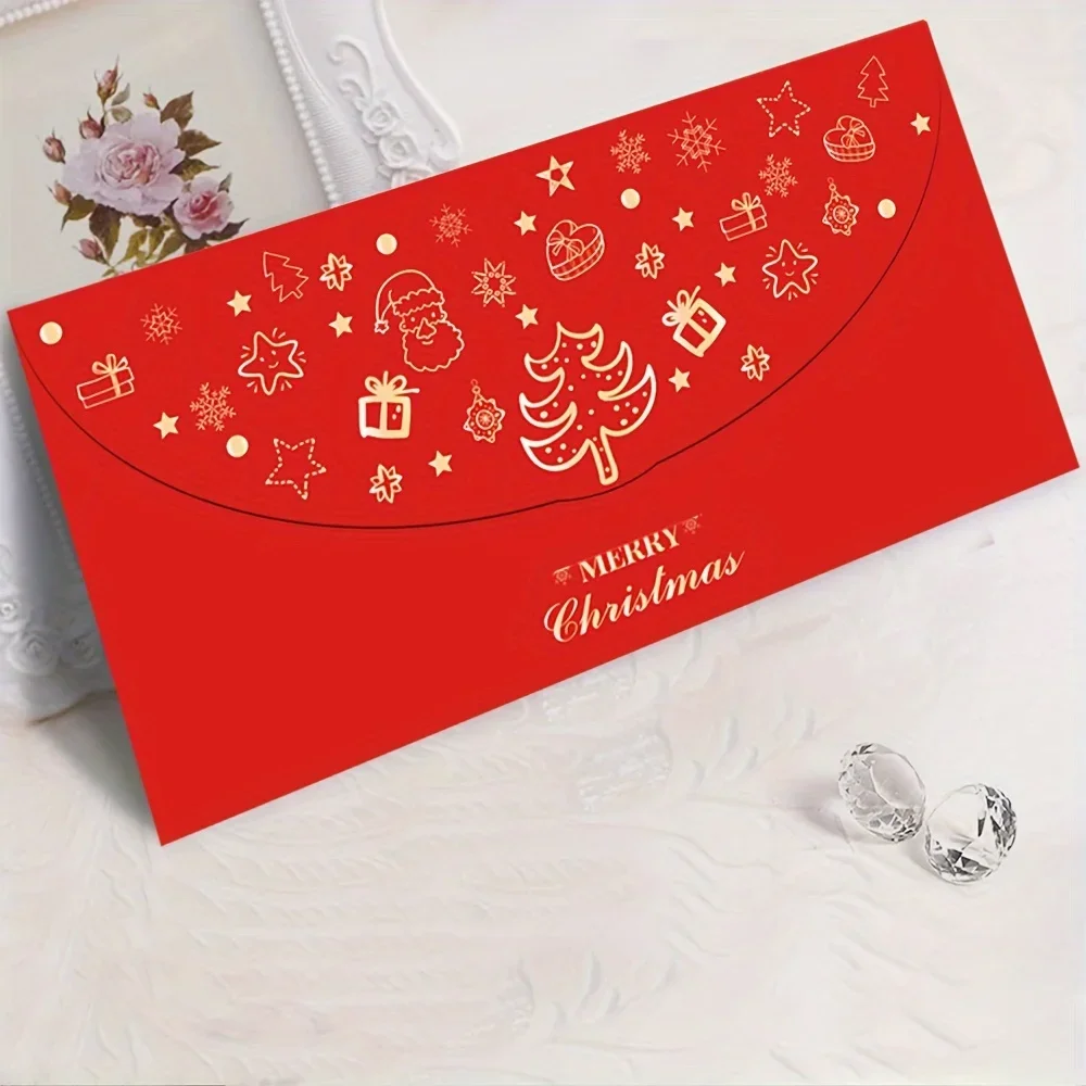 مغلفات المال عيد الميلاد مغلفات العملة النقدية رقائق ذهبية مصممة عائلات السنة الجديدة الأصدقاء المغلفات الحمراء هدايا المال المحظوظ #4