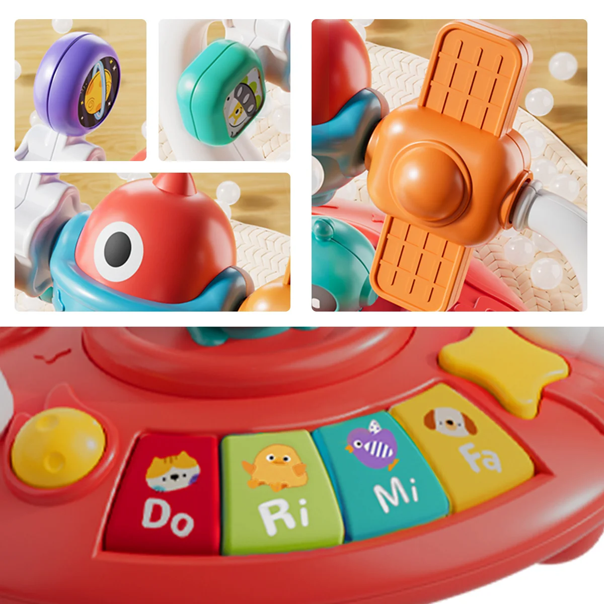 Brinquedos de teclado de piano musical, brinquedos eletrônicos de educação precoce, brinquedos de educação musical, brinquedos de atividades para bebês, cultivando cores dos bebês