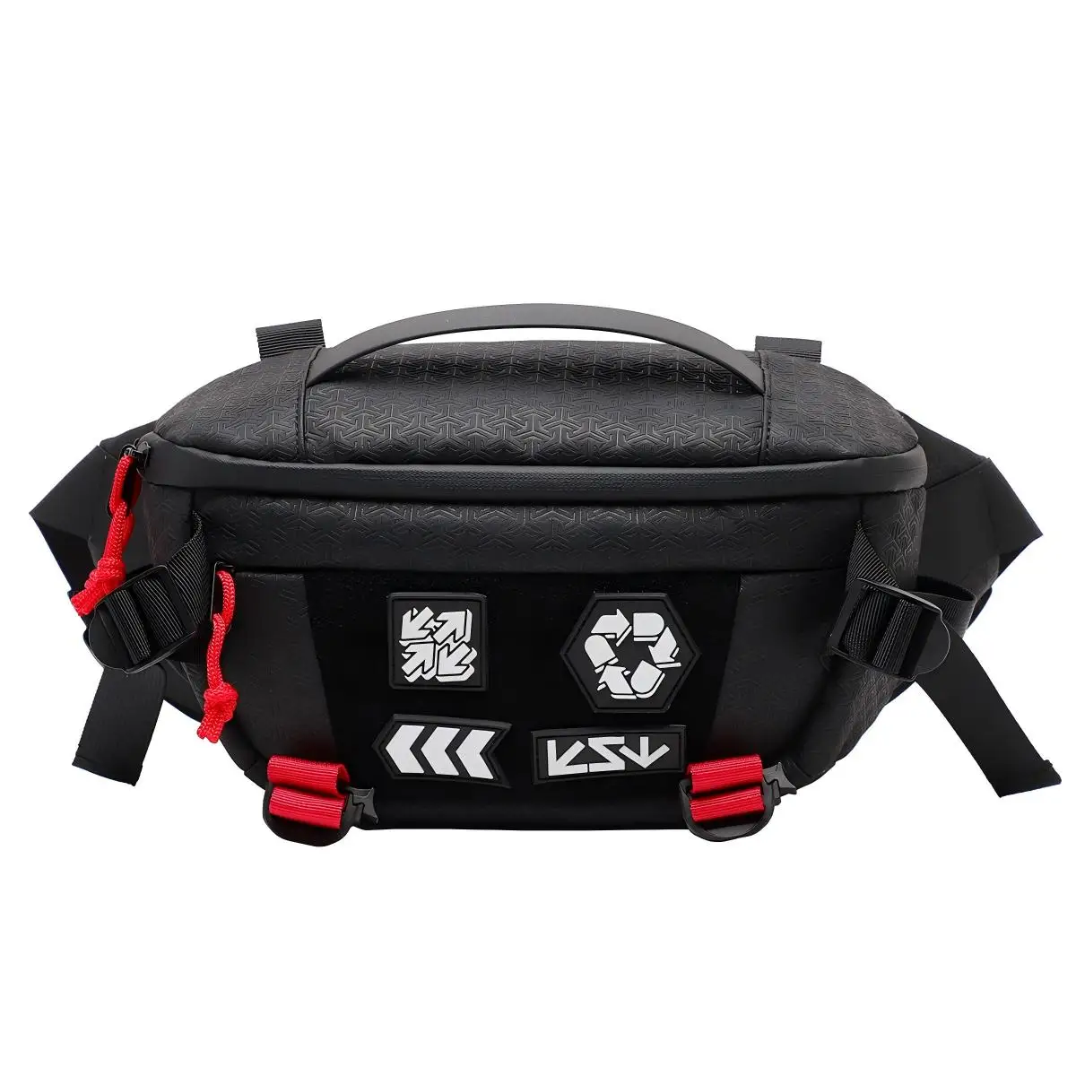TINYAT Men's Three Velcro Straps Waist Bags Geometric Patterns Waterproof Crossbody Bag Casual,Cycling,Everyday Use Chest Bag