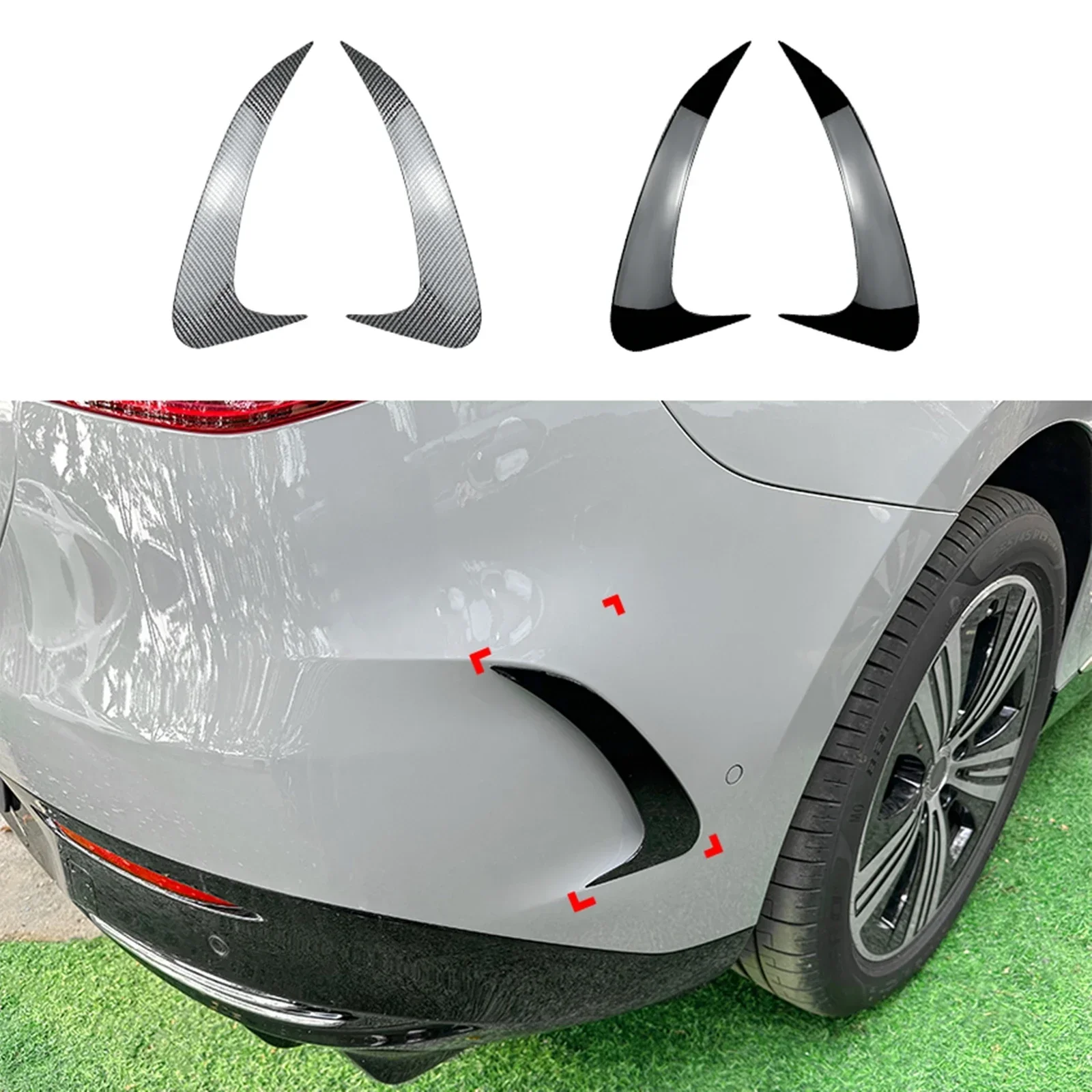 for 2023-2025 Mercedes EQE Class V295 EQE350 EQE500 53 AMG vent splitter cover duck wing rear bumper side spoiler modification