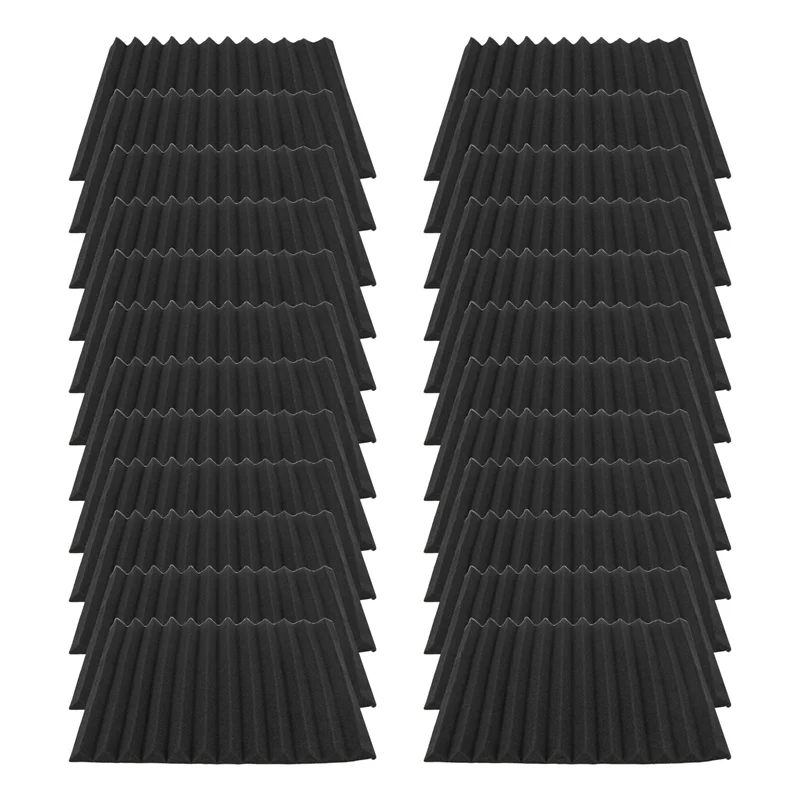 

ABLB-24 Pack Acoustic Foam Panels Soundproof Studio Foam Acoustic Treatment Foam Sound Insulation Panels Wedge For Studio,Etc