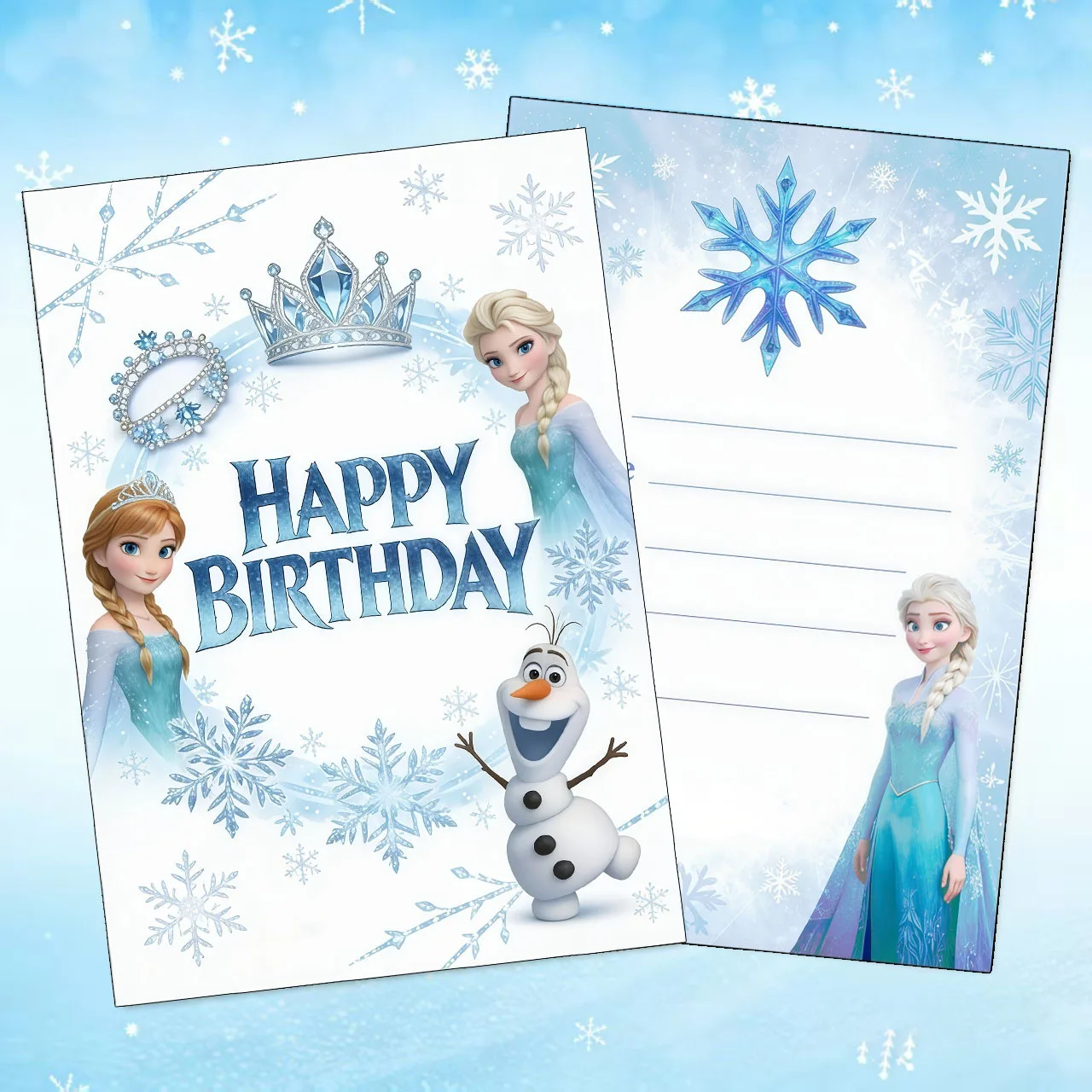 Disney Elsa Princess cards, birthday party invitation cards, girl‑princess‑themed birthday invitation cards, party props