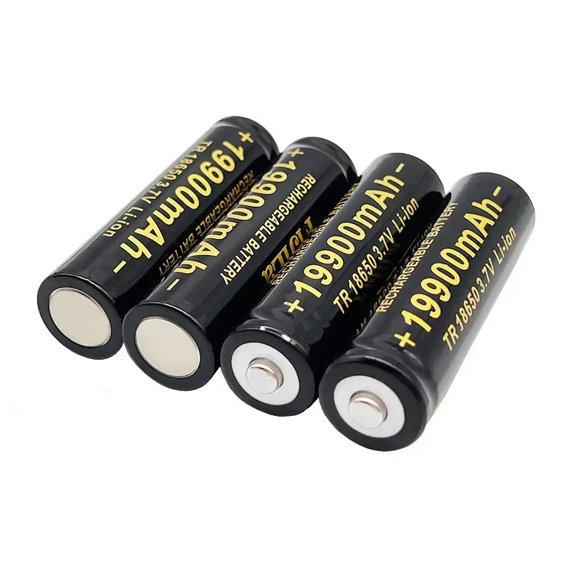 2023 100% 대용량 배터리, 손전등 배터리용 리튬 이온 배터리, 3.7V 18650 19900Mah, 신제품