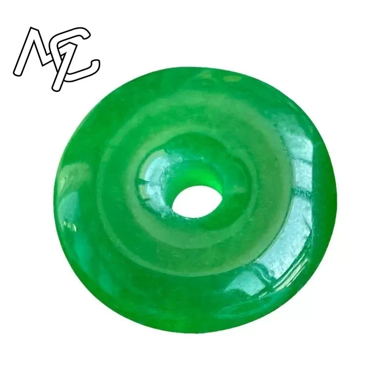 10pc Natural Green Jade 15MM Beads Safety Buckle Doughnut Pendants Emerald DIY Bracelet Earrings Jewelry Fashion Accessories view 6