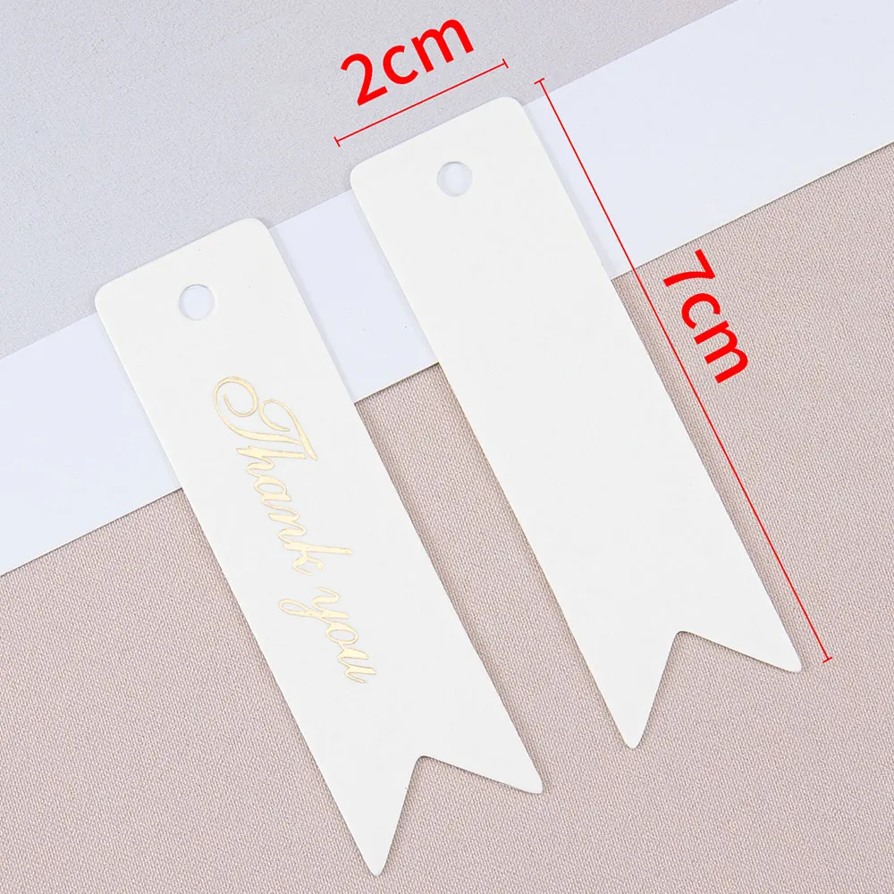 50 sztuk papierowych etykiet Kraft 2x7cm Etykiety z podziękowaniami do pakowania biżuterii DIY Ręcznie robione rękodzieło Dekoracje na prezenty Kartki — zdjęcie 6