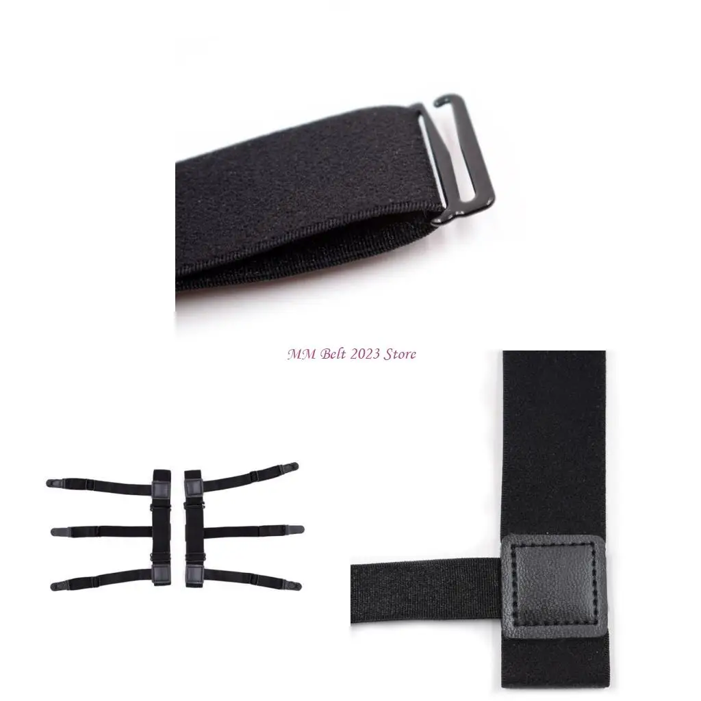 49ME 2Pcs/Set Mens Shirt Stays Elastic Leg Suspenders Plastic Non-slip Locking Clamps
