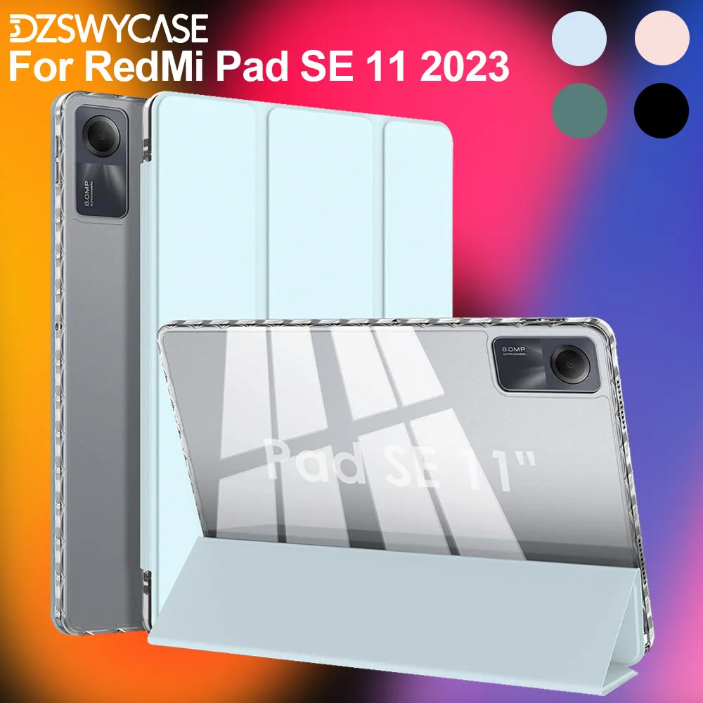 Case For Xiaomi Redmi Pad SE 11 inch 2023, Transparent Clear Shockproof Case Cover Auto Sleep/Wake