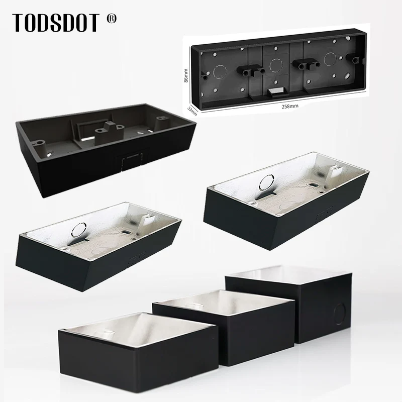 Black Color On Wall Mount Switch Socket Box86 Type Series, External Install Box for Thermostat Flame Retardant